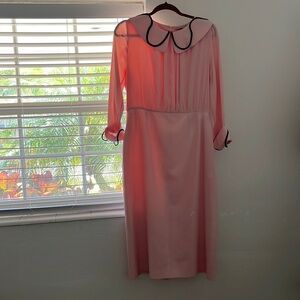 Emilia Wickstead Pink Tie Front Sheath Dress